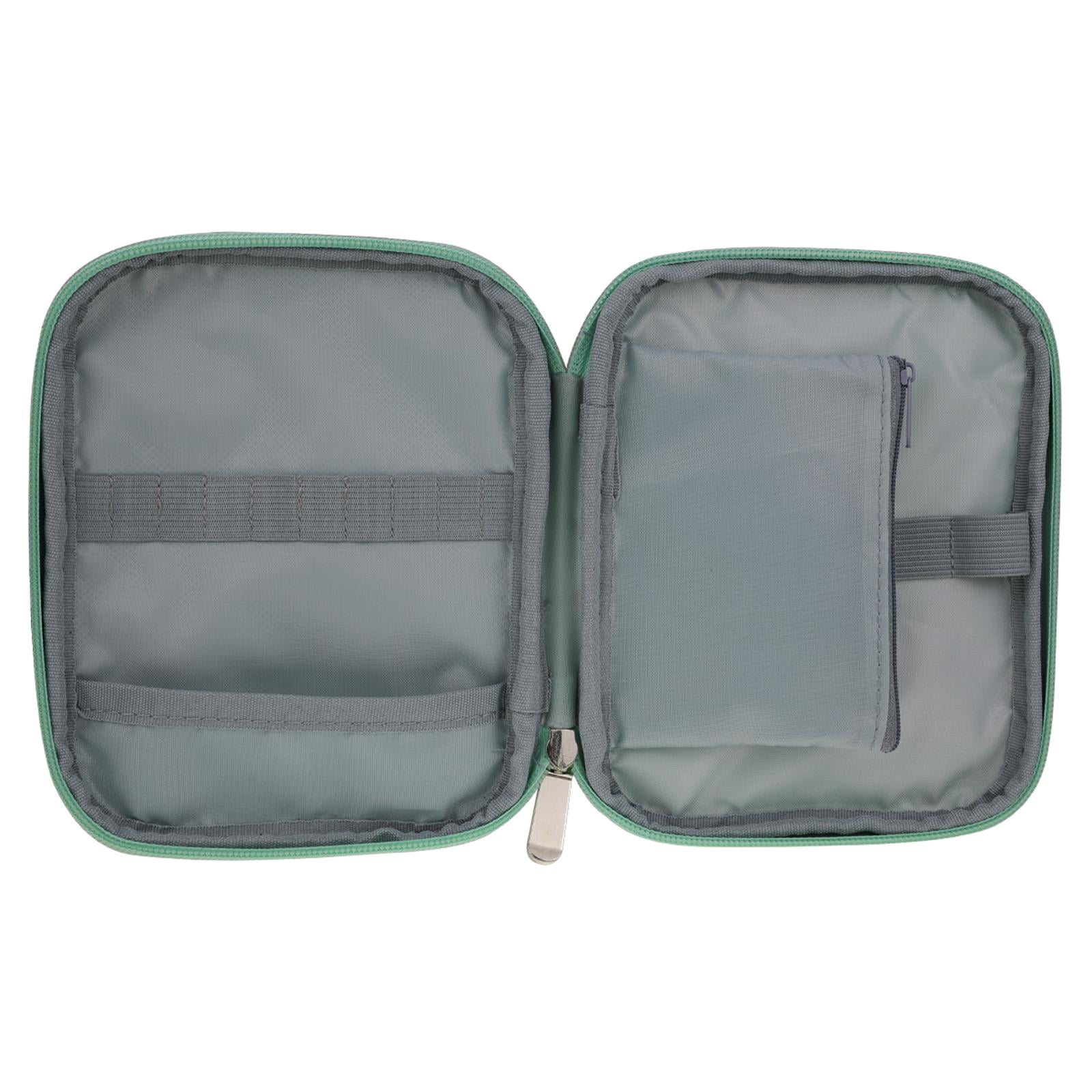 S SERENABLE Crochet Hook Case Empty Portable Double Layers Sewing Circular Knitting Storage Bag Organizer , Green Peony