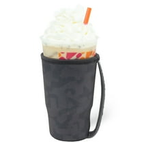 GoCuff Reusable Iced Coffee Insulator Sleeve Neoprene Holder - White Camo - Large