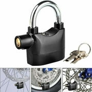 Alarm Lock 110dba Universal Security Alarm Lock System Anti-Theft for Door Motor Bicycle Padlock with 3 Keys-Black
