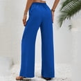thumbnail image 5 of Sngxgn Womens Casual Pants Drawstring Elastic Waisted Straight Pants Loose Ladies Pants(Blue,XL), 5 of 7