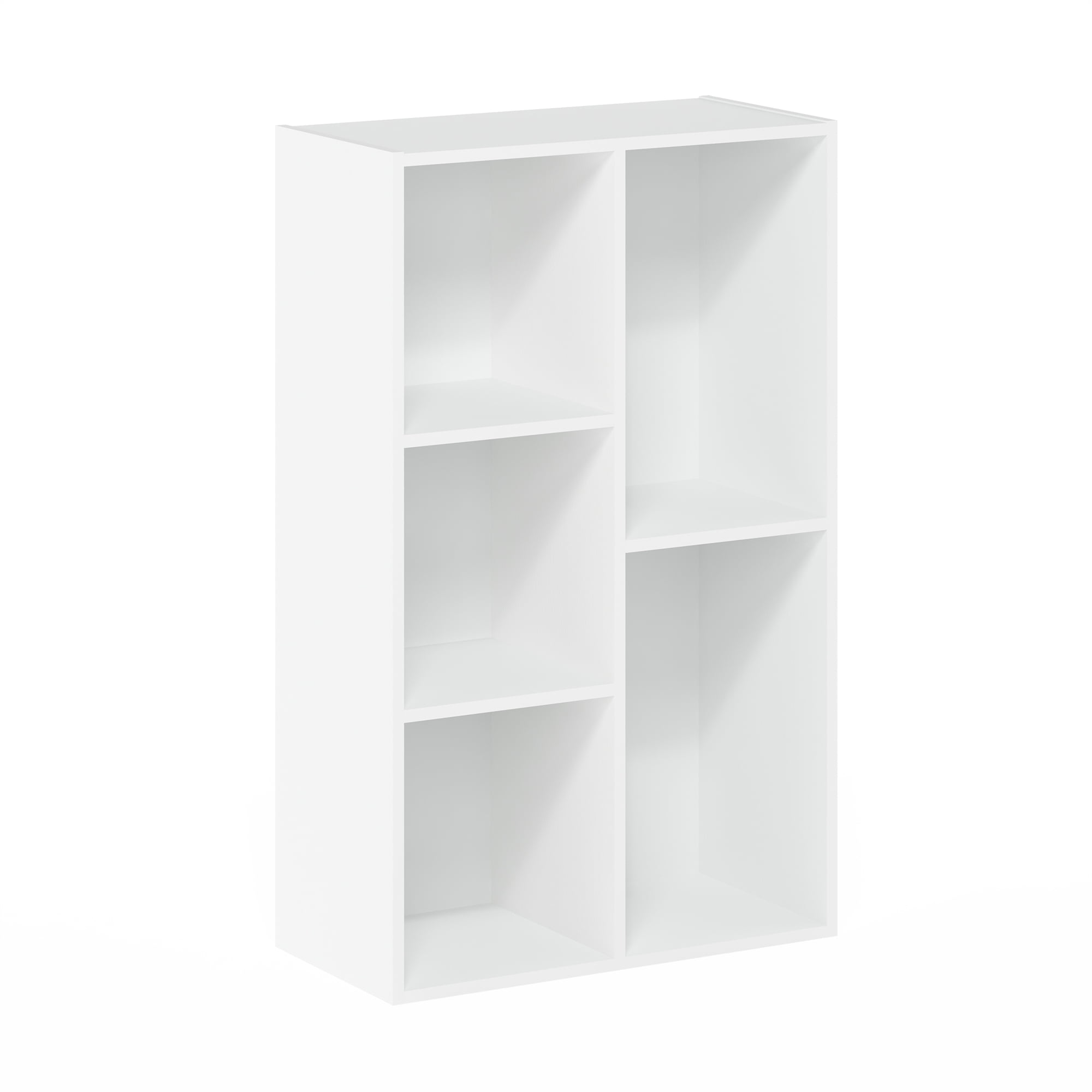 HOMLUX 5-Cube 31.5" Wooden Reversible Open Bookcase for Office, Living Room, White