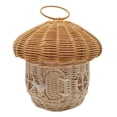 thumbnail image 2 of XINGXIANG Mushroom Basket with Lid,Easter Basket for Kids, Mushroom Storage Basket,Handmade Rattan Basket,Portable Picnic Basket,Woven Shelf Organizer for Doll House,Home Decoration(Round), 2 of 6