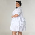 thumbnail image 3 of AURA Women Plus Size Shirt Dress Button Casual Summer Midi Dress Loose Fit Office Vacation Dress, 3 of 7