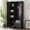 Black-35.6"W, variant on Hemvt Multifunctional Hall Tree with Storage Bench and Coat Rack, Retro Arched Entryway Organizer with Adjustable Cabinets and Golden Hooks for Mudroom and Hallway