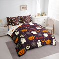 thumbnail image 2 of Feelyou Cute Ghost Pumpkin Twin Bedding, Cartoon Gothic Skull Bat Bedding Comforter Set, Halloween Reversible, 7pcs, 2 of 7