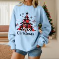 thumbnail image 2 of NMMUED Womens Christmas Sweatshirt Fall Crewneck Sweatshirt Christmas Shirts for Women Cute Shirts Christmas Womens Tops Cute Fall Tops Christmas Gifts for Women Light Blue XXL, 2 of 5