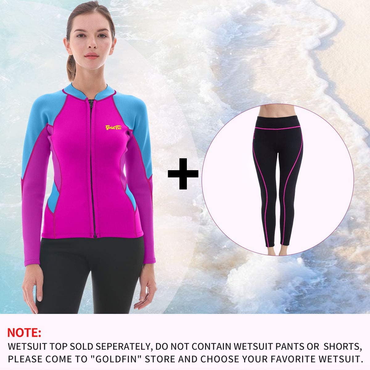Women's Wetsuit Top, 2mm Neoprene Wetsuit Jacket Long Sleeve Front Zip  Wetsuit Shirt for Swimming Diving Snorkeling Surfing Kayaking Canoeing  Walmart Canada