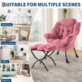 thumbnail image 3 of Sillón Acentuador con Otomano – Terciopelo – Asiento Tapizado – Patas Metálicas – Espacios Pequeños – Entrada, Dormitorio o Pasillo – Moderno, 3 of 8