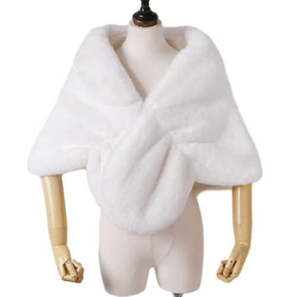 Châle Cape Court Imitation Uni d'Hiver pour Femme
