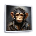 thumbnail image 2 of Designart "Monkey Portrait in Jungle Suit I" Animals Framed Wall Art - Traditional Brown Monkey Entryway Framed Wall Art Print, 2 of 6
