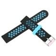 thumbnail image 3 of Correa de silicona Compatible con reloj inteligente Amazfit GTR 3, repuesto de correa de reloj de 20mm, pulseras deportivas con orificio de aire transpirable, color negro y azul, 3 of 5
