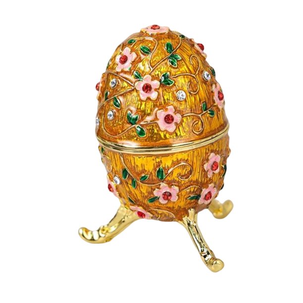 Exquisita caja de baratija de huevo Caja de regalo decorativa Decoración para el hogar Arte Artesanía Único portátil Niñas Mujeres Adorno para Pascua Cumpleaños Boda Año Fernando Caja de la baratija de la joyería