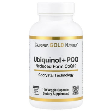 California Gold Nutrition Ubiquinol Reduced Form CoQ10   PQQ, 120 Veggie Capsules
