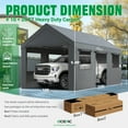 thumbnail image 5 of Acepic Carport 10x20ft Heavy Duty Carport Features Roll-up Windows & Doors, Portable Garage with UV Resistant Waterproof All-Season Tarp for Car, Truck, Boat, 5 of 10