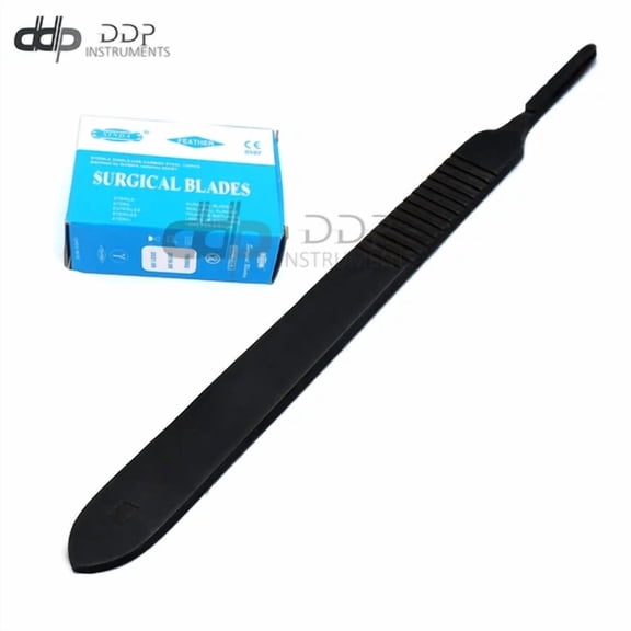 Fyna -100 Scalpel Blades #10 With #3 Black Metal Handle Suitable For Dermaplaning