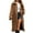 Brown, variant on ZACPNCV Womens Ladies Warm Faux Furry Jacket Winter Solid Turn-Down Collar Outerwear Coffee