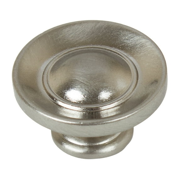 GlideRite 1 in. Classic Round Ring Button Cabinet Knobs, Satin Nickel, Pack of 10
