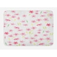 thumbnail image 1 of Floral Bath Mat, Pastel Hand Painted Watercolor Style of Ornamental Flowers and Leaves, Plush Bathroom Decor Mat with Non Slip Backing, 29.5" X 17.5", White Pink Pale Yellow, by Ambesonne, 1 of 2