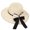 Beige, variant on NUZYZ Women Straw Hat Contrast Color Bow-knot Decor Hollow Out Wide Brim Round Sun Protection Decorative Flower Embroidery Lady Sun Hat Headwear