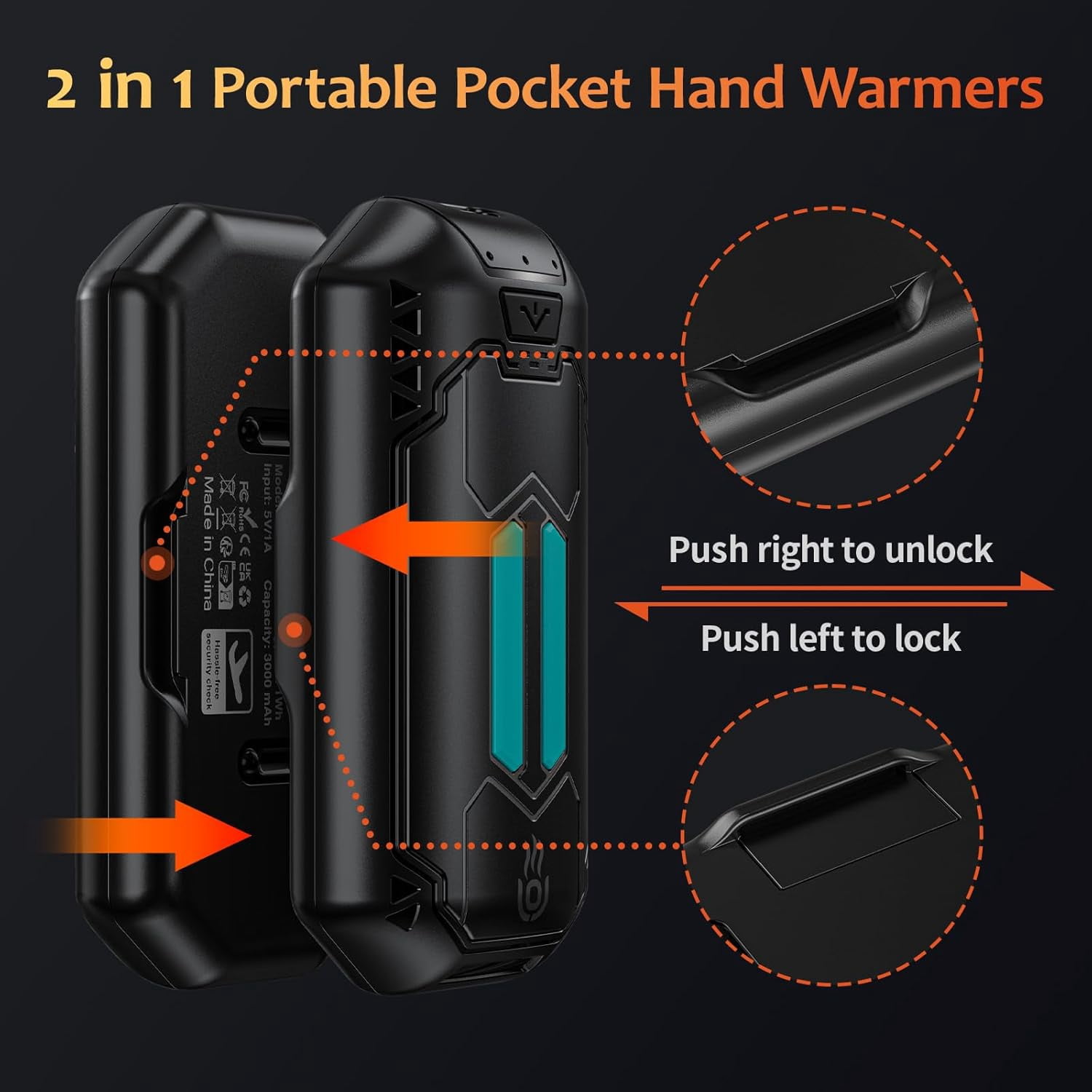 Portable Electric Hand Warmer Hot Hands 3-Level Heating Suitable for Pocket Handbags Reusable USB Hand Warmer Rechargeable Ldeal Technology Gift for Woman Man
