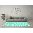 thumbnail image 3 of Ahgly Company Indoor Rectangle Solid Turquoise Blue Modern Area Rugs, 8' x 10', 3 of 4