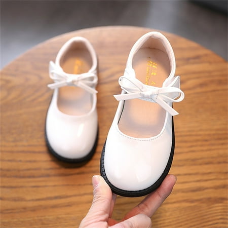 

NIUREDLTD Toddler Kids Grils Dress Shoes Children Shoes Student Shoes Single Shoes Children Performance Princess Doudou Small Leather Shoes Girls Tennis Shoes PU Leather Princess Shoes White 28