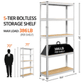 thumbnail image 6 of Alden Design 5-Shelf Boltless & Adjustable Steel Storage Shelf Unit, Silver, 6 of 7