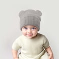 thumbnail image 2 of Toddler Hat Winter Knitted Hat With Bear Ear & Warm Lined - Thick Soft Yarn Cap,Warm Thermal for Cold Weather,Stylish Headwear for Outdoor Activities,Size:0-3 Years, 2 of 6