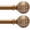 Antique-Gold Wood, variant on Black Curtain Rods for Windows 28 to 48 Inch,1'' Diameter Drapery Rods with Leaf Pattern Finials,Decorative Adjustable Heavy Duty Curtain Rods Set,18-60''
