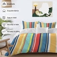 thumbnail image 3 of 3 Piece Colorful Stripes Duvet Cover Set Twin Size,Microfiber Comforter/Quilt Cover with Corner Ties and 2 Pillowcases,Modern Abstract Art Vertical Striped All Season Soft Bedding with Zipper Closure, 3 of 8