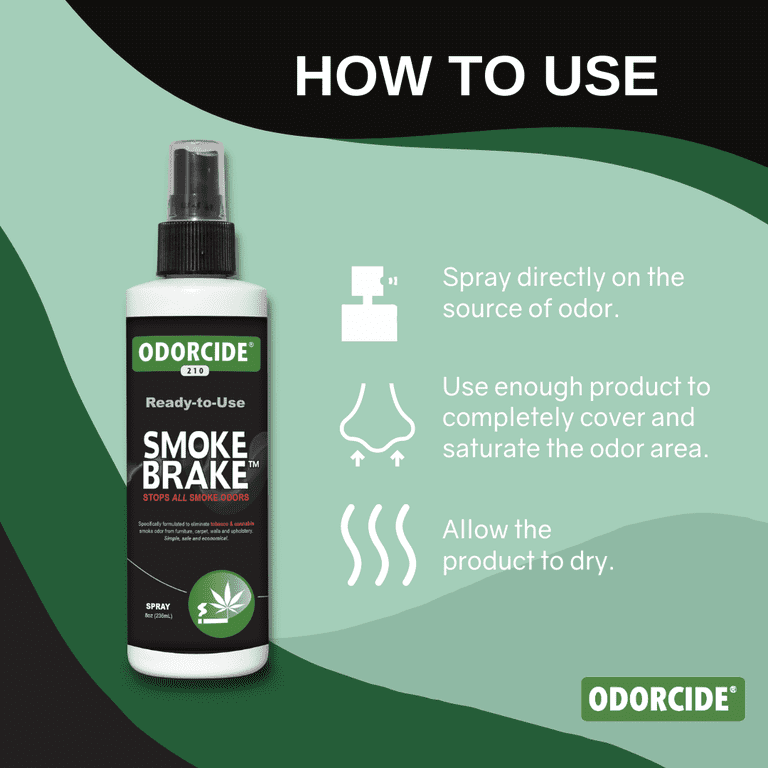 Odorcide Smoke Brake Odor Eliminator Spray 8oz - Ready-to-Use Smoke Odor  Neutralizer - Smoke Odor Eliminator for Home & Smoke Odor Eliminator for  Car – Smoke Smell Eliminator (210SB-8)