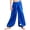 Blue, variant on Kids Girls Tribal Arabic Trousers Halloween Satin Wide-Leg Palazzo Pants Belly Dance Bloomers for Performance Pink 10