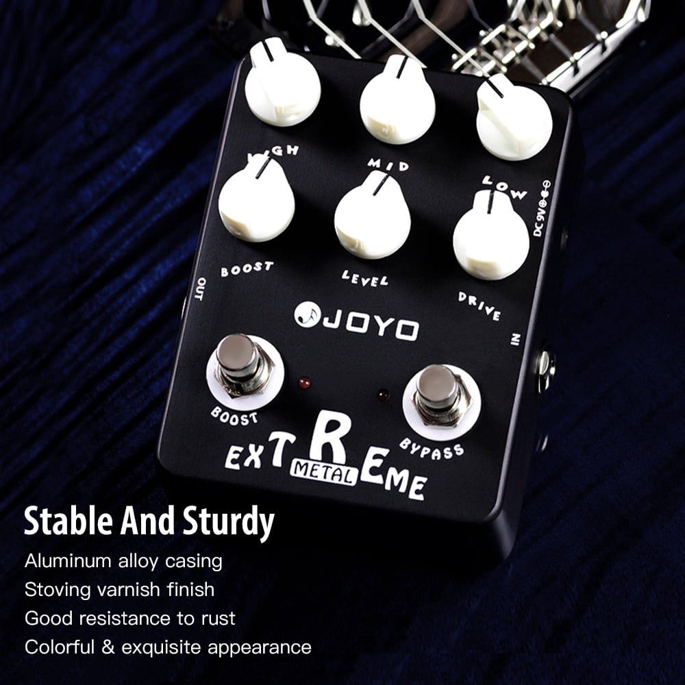 JOYO JF-17 Extreme Metal Guitar Pedal 3 Band EQ Low-Mid-High Gain Boost Distortion