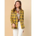 thumbnail image 3 of Chaqueta formal Allegra K Día de San Patricio mujer solapa con muesca Doble botonadura Amarillo S, 3 of 6