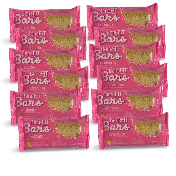 Celebration Birthday Cake BeneFit Bars by Readi-Bake 2.5 Ounce | Value Pack of 12