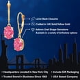 thumbnail image 2 of Gem Stone King 14K Yellow Gold Fancy Pink Zirconia Earrings for Women | 2.42 Cttw | Gemstone Birthstone | Oval 8X6MM, 2 of 6