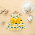 thumbnail image 4 of Zhuashum Dresses For Girls 18-24 Months Toddler Summer Sleeveless Floral Prints Dress Dance Party Holiday Beach Sundress Elegance Playsuit Yellow, 4 of 5