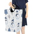 thumbnail image 4 of Yayeee Freestanding Laundry Hamper with Handle Collapsible Large Storage Basket for Clothes, Cartoon Snowmen, 4 of 7