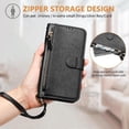 thumbnail image 4 of FOXDOCK Funda Tipo Cartera para Xiaomi Redmi 13 5G Cuero PU con Cremallera y Correa de Muñeca, Ranuras para Tarjetas, Soporte Plegable, Cierre Magnético, 4 of 5