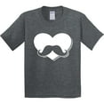 thumbnail image 3 of Inktastic Mustache Heart Youth T-Shirt, 3 of 5