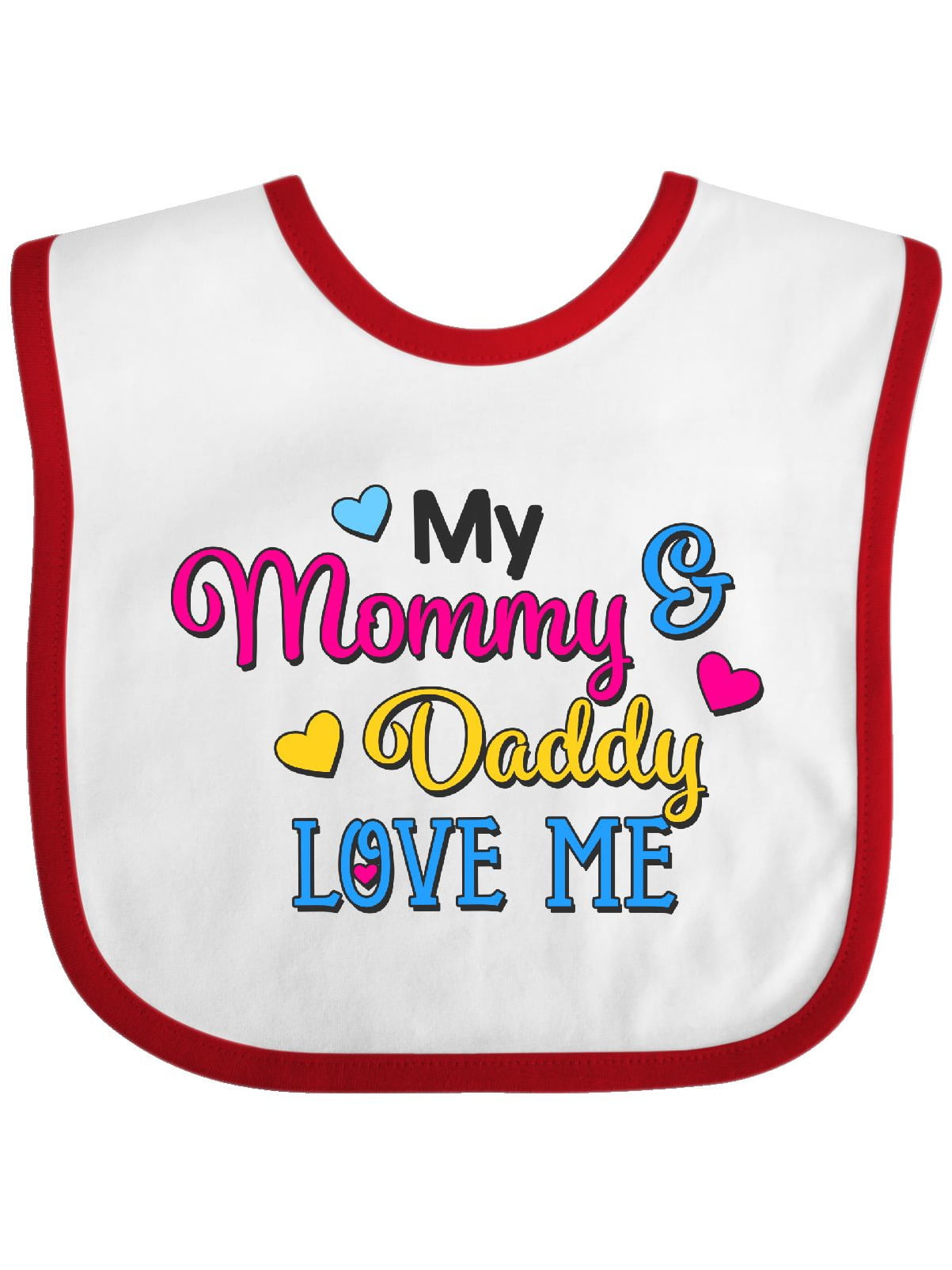 My Mommy and Daddy Love me with Hearts Baby Bib - Walmart.com - Walmart.com