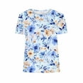 thumbnail image 4 of Yuwull Summer Tops Womens Tops Casual Women Fashion Summer Sexy Printed Regular Women Short Sleeves Round Neck Ladies Tops And Blouses 10M, 4 of 5