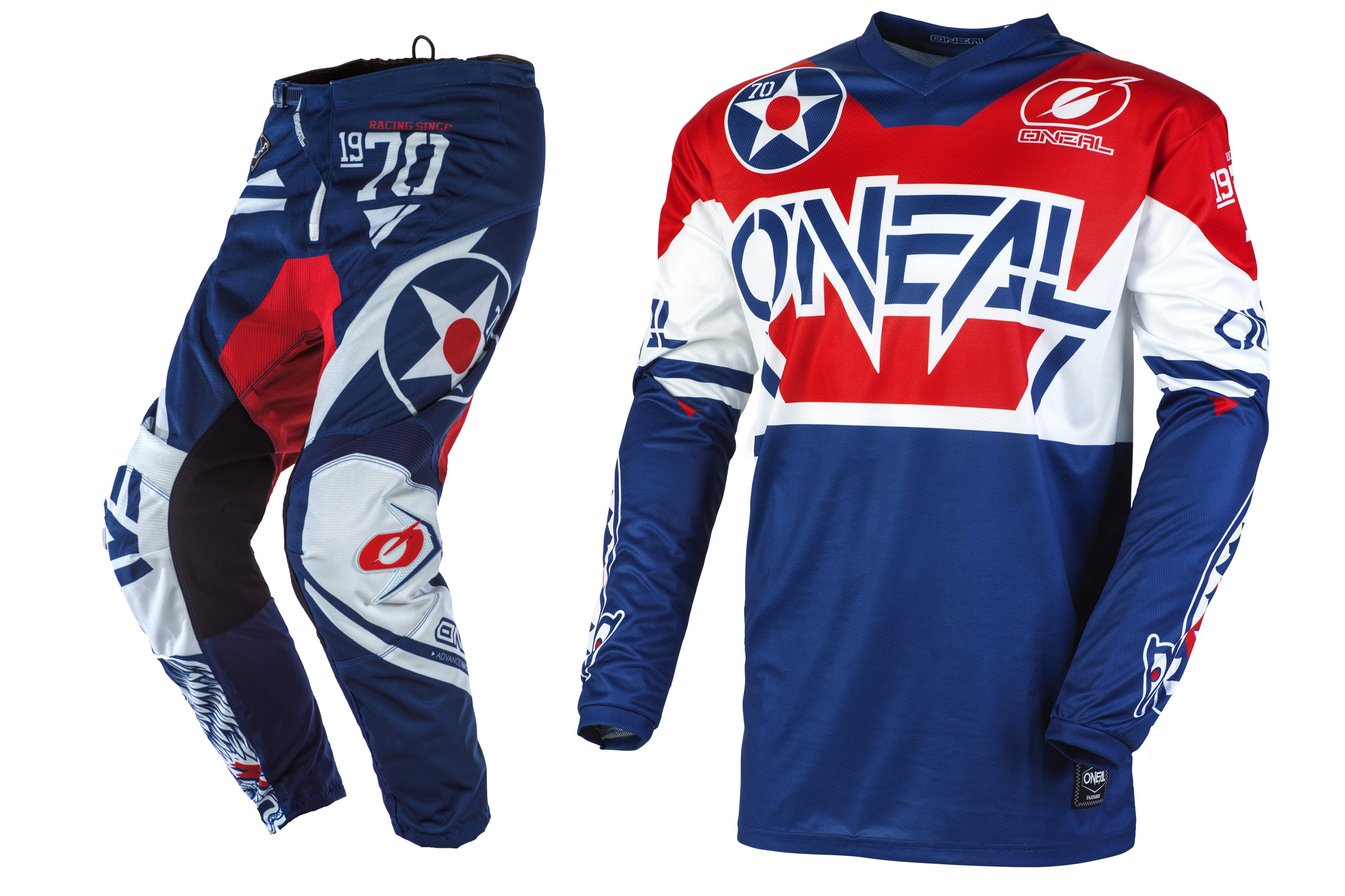 Oneal Youth/Kids Element Warhawk Blue/Red Motocross Jersey Pant Combo 