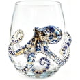 thumbnail image 2 of Handmade Octopus Drinking Glass, Blue Ringed Tentacle Tumbler, Artisanal Ocean Barware for Coastal Home Decor, 2 of 6