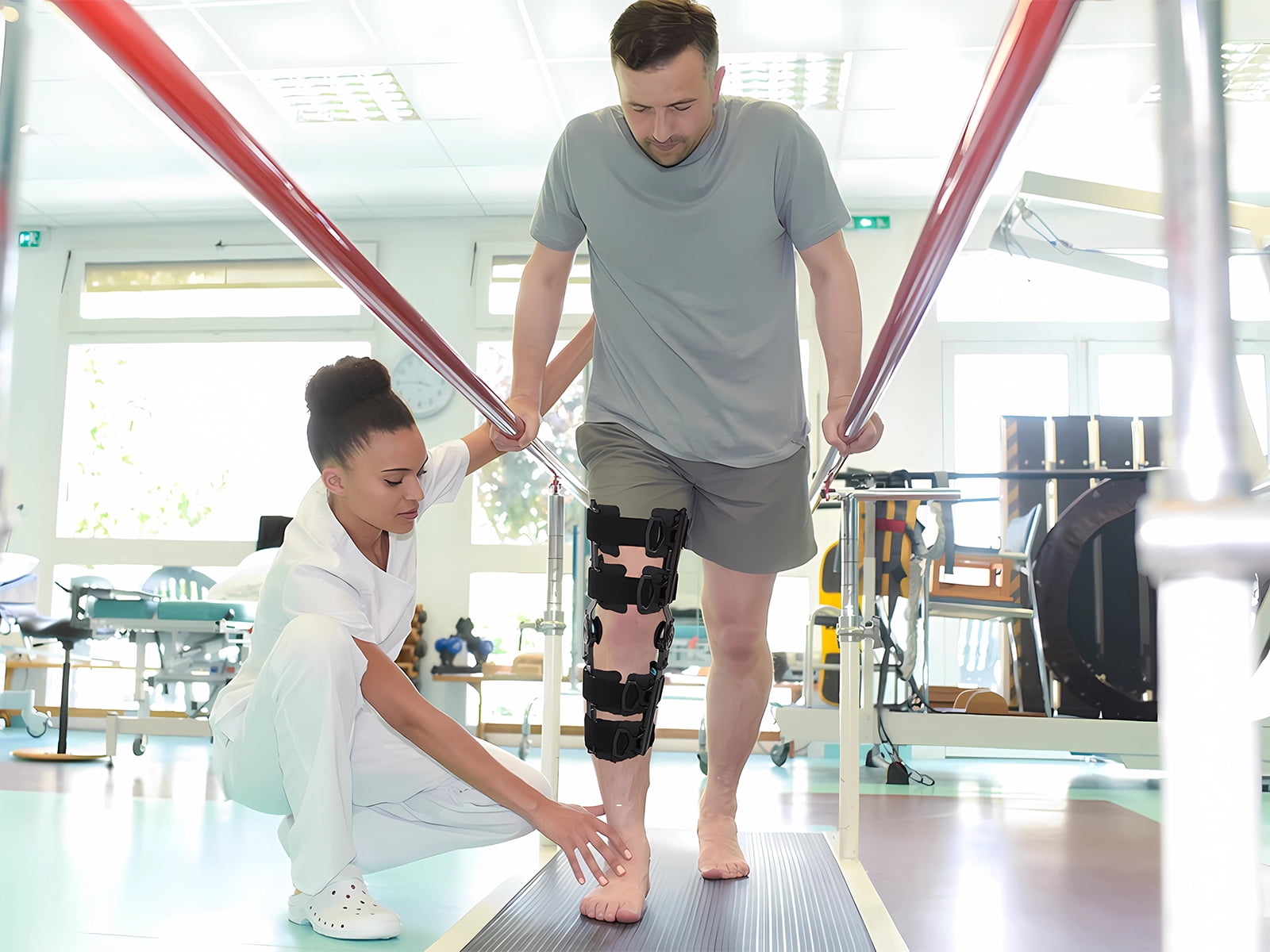 Orthomen Hinged Knee Brace for Arthritis Pain and Support, Post Op Knee Immobilizer for Knee Joint Pain, Universal