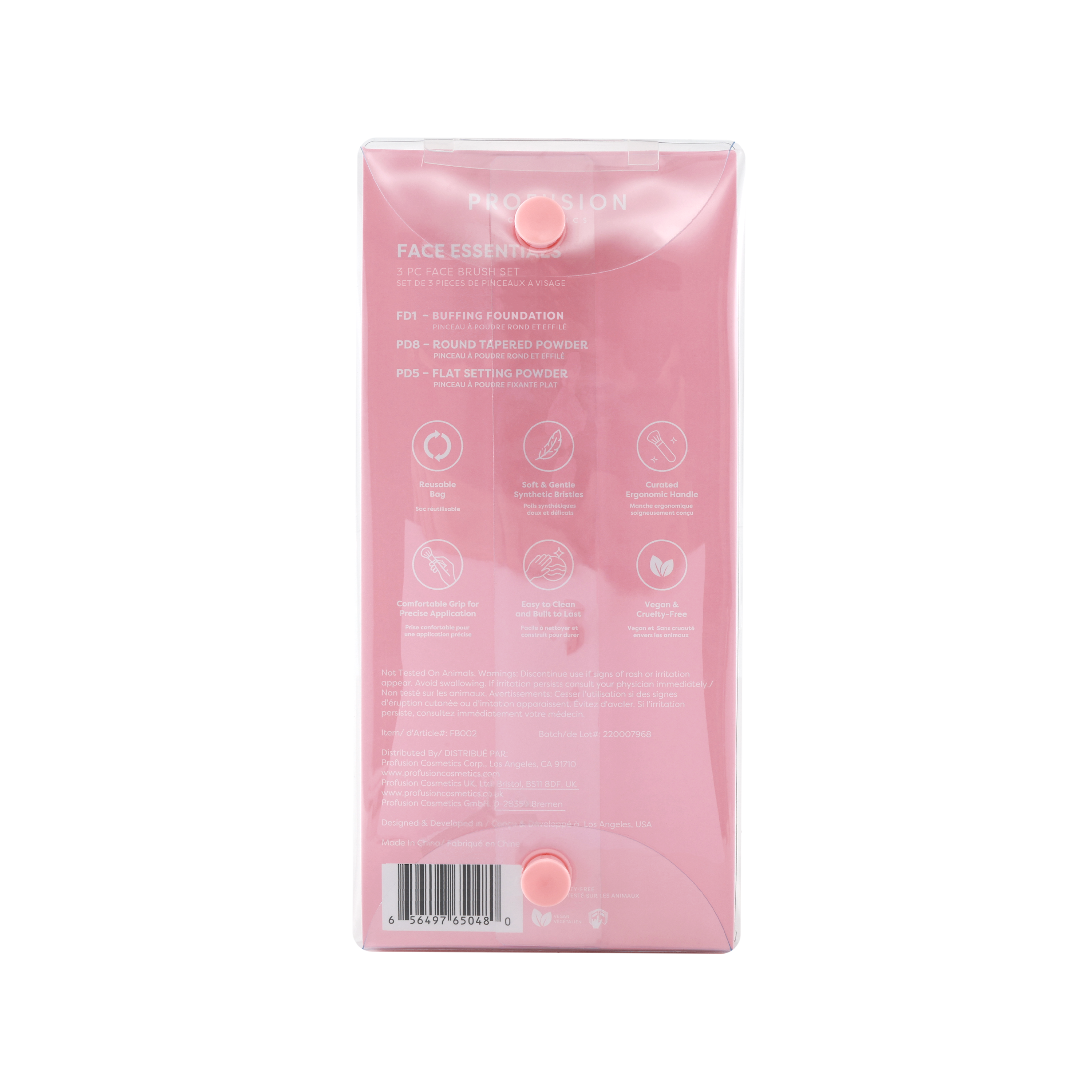 Profuson Cosmetics Face Essentials 3PC Face Brush Set