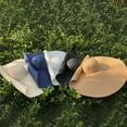 thumbnail image 2 of harmtty Women Hat 25cm Super Wide Brim Sun Summer Solid Color All Match Beach Hat Fashion Accessories Beige, 2 of 8