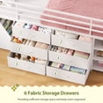 thumbnail image 4 of Low Loft Bed Twin Size with 6 Storage Drawers, Metal Loft Bed with 5-Tier Mobile Bookshelf and LED Lights, Under-Bed Play Space, No Box Spring Needed, White, 4 of 9