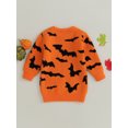 thumbnail image 6 of Wassery Kids Boys Girls Halloween Sweaters Long Sleeve Crew Neck Bat Print Loose Knitted Pullovers 3 4 5 6 7 Years Toddler Fall Winter Warm Clothes, 6 of 9
