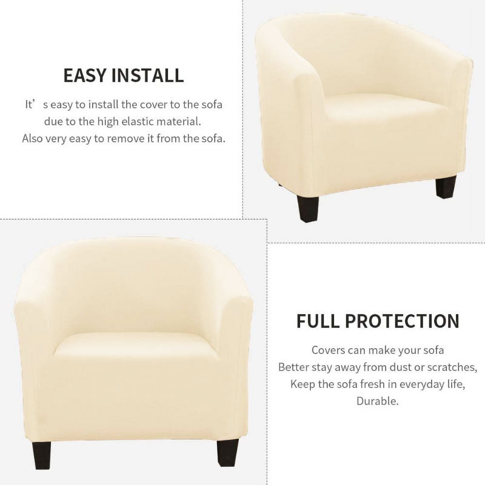 Namzi Club Chair Slipcover, Tub Chair Cover, Stretch Armchair Covers, Sofa Cover Furniture Protector for Living Room 25.59-35.43inch (Dark Green)